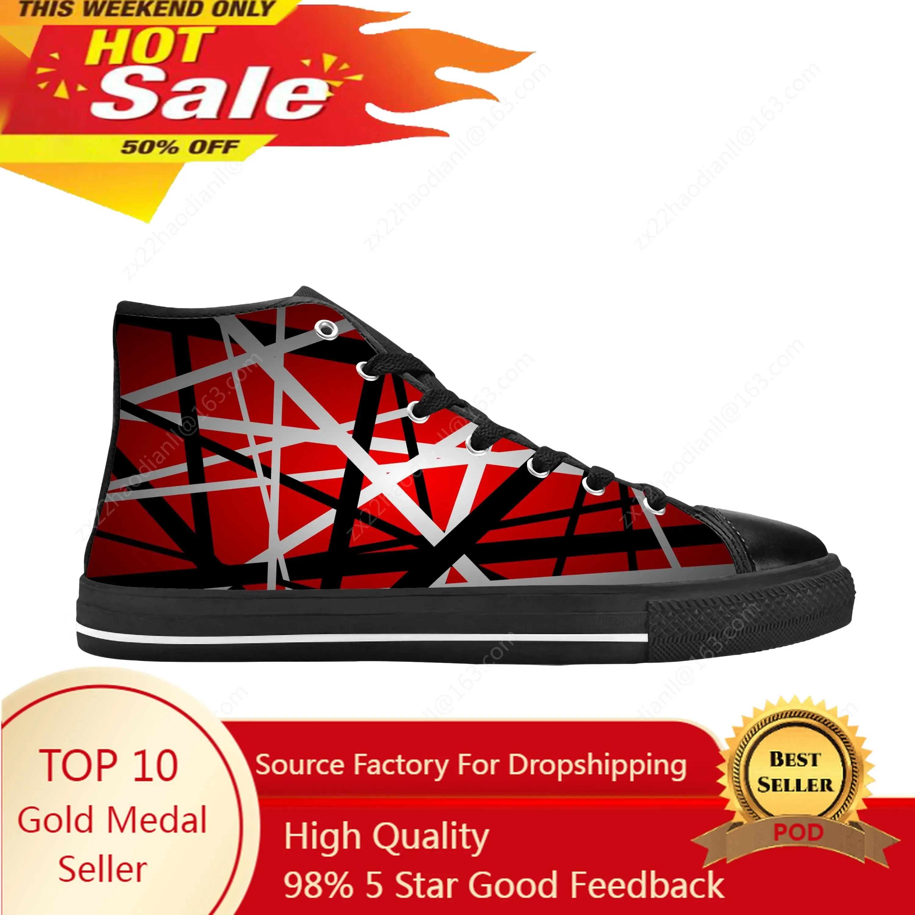 3D Printing Rock - Evh 5150 Stripe, Zapatillas Deportivas Divertidas
