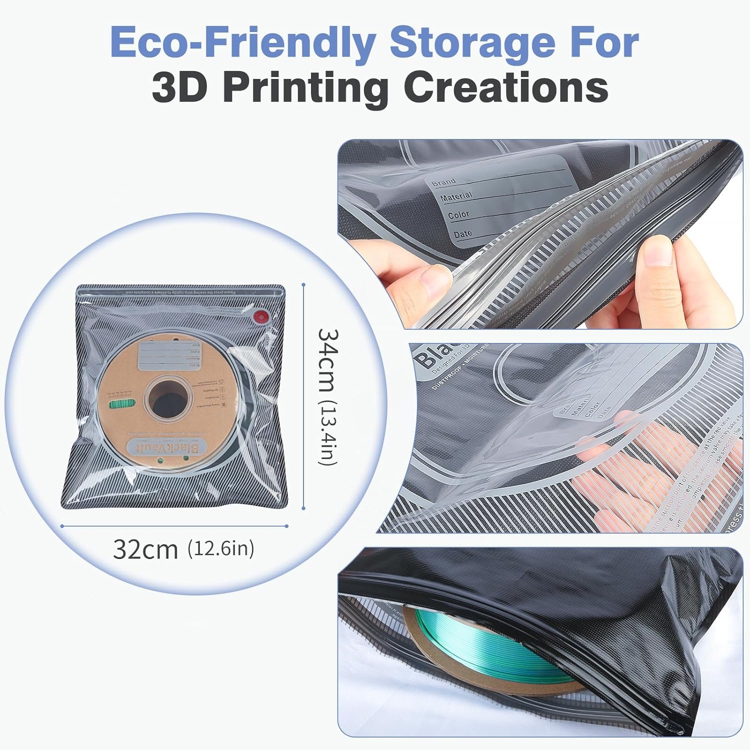 Bolsa para Filamento 3D, Bolsa - 3D Printing Grinder reseña y precio
